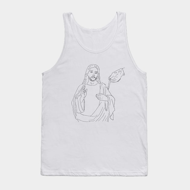 Vaccinated Jesus (transparent background) Tank Top by doodlesmarkus